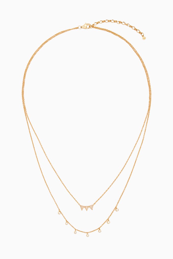 

Crystal Double Layer Necklace in Gold-plated Brass