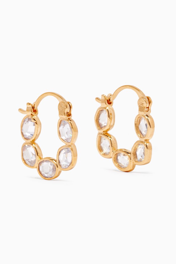 

Puddle Huggie Hoops in Gold-plated Brass