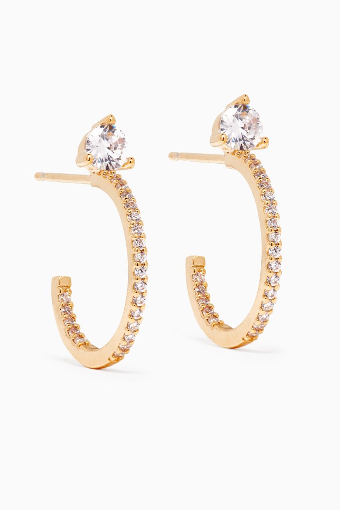 

Pavé CZ Hoops in Gold-plated Brass