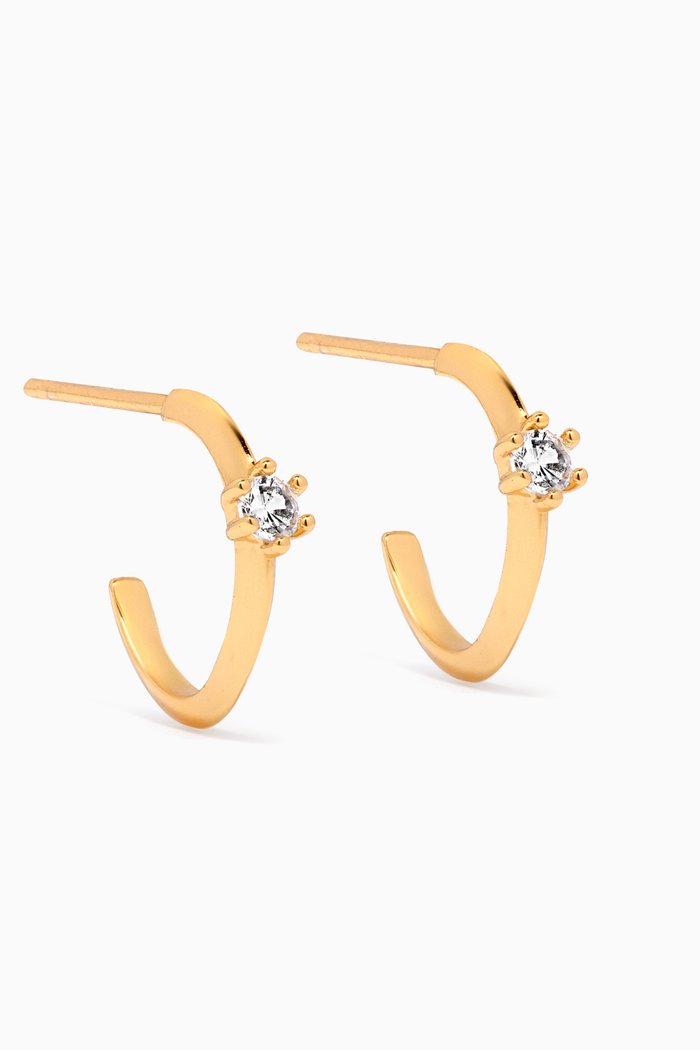 Starfall Hoop Earrings in Gold-plated Brass