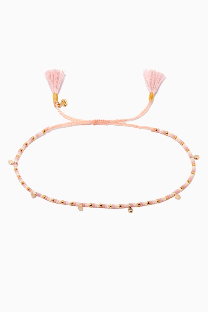 

Ratana Beaded Bracelet in Silk, Pink