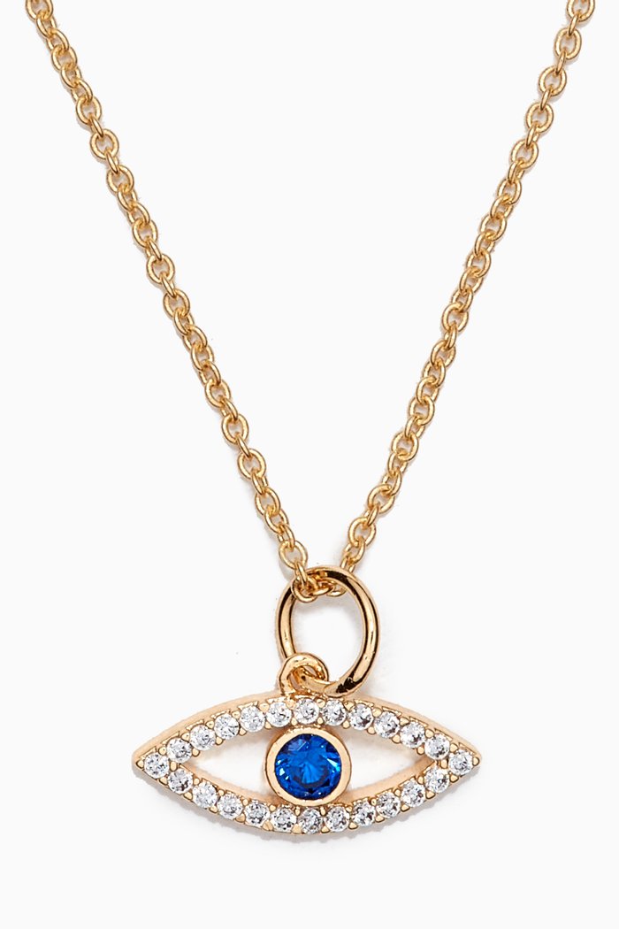 

Evil Eye Charm Necklace in Gold-plated Brass