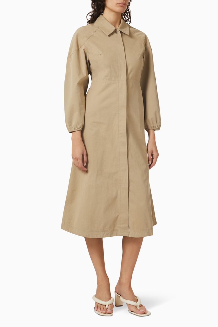 

Lupin Shirt Dress in Poplin-twill, Brown