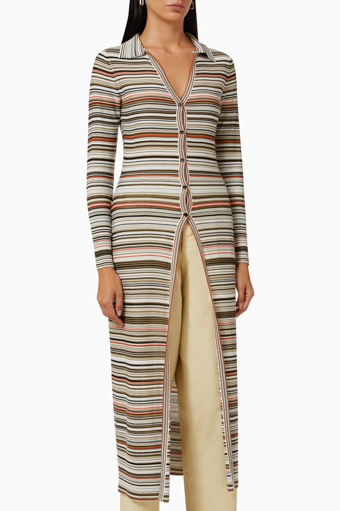 

Lisa Longline Cardigan in Organic Cotton-blend, Neutral