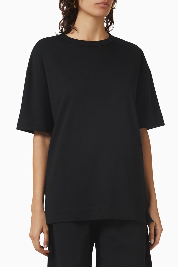 

Lena Oversized T-shirt in Cotton Jersey, Black