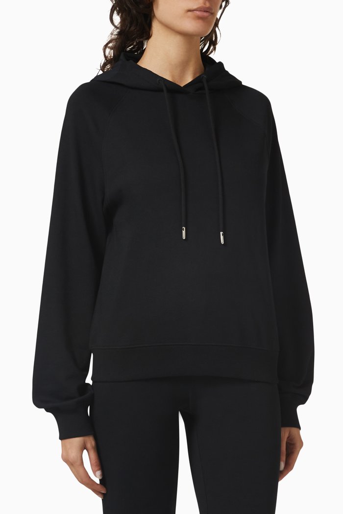 

Sawyer Relaxed Hoodie in Cotton Fleece, Black