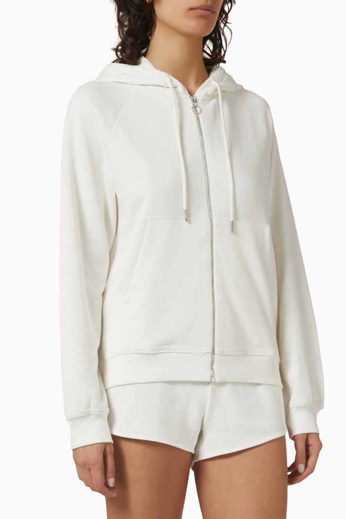 

Milo Zip-thru Hoodie in Organic Cotton, Neutral
