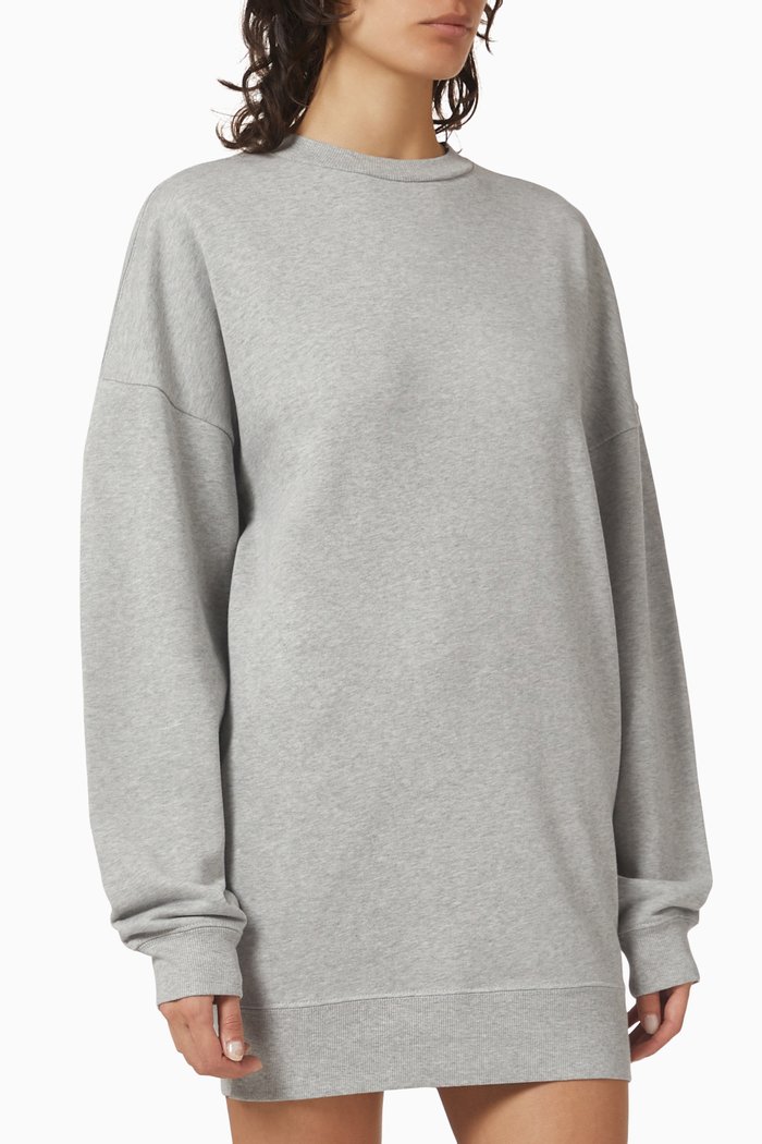 

Brielle Mini Sweatshirt Dress in Cotton, Grey