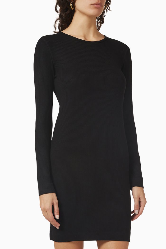 

Genesis Rib Mini Dress in Tencel™, Black