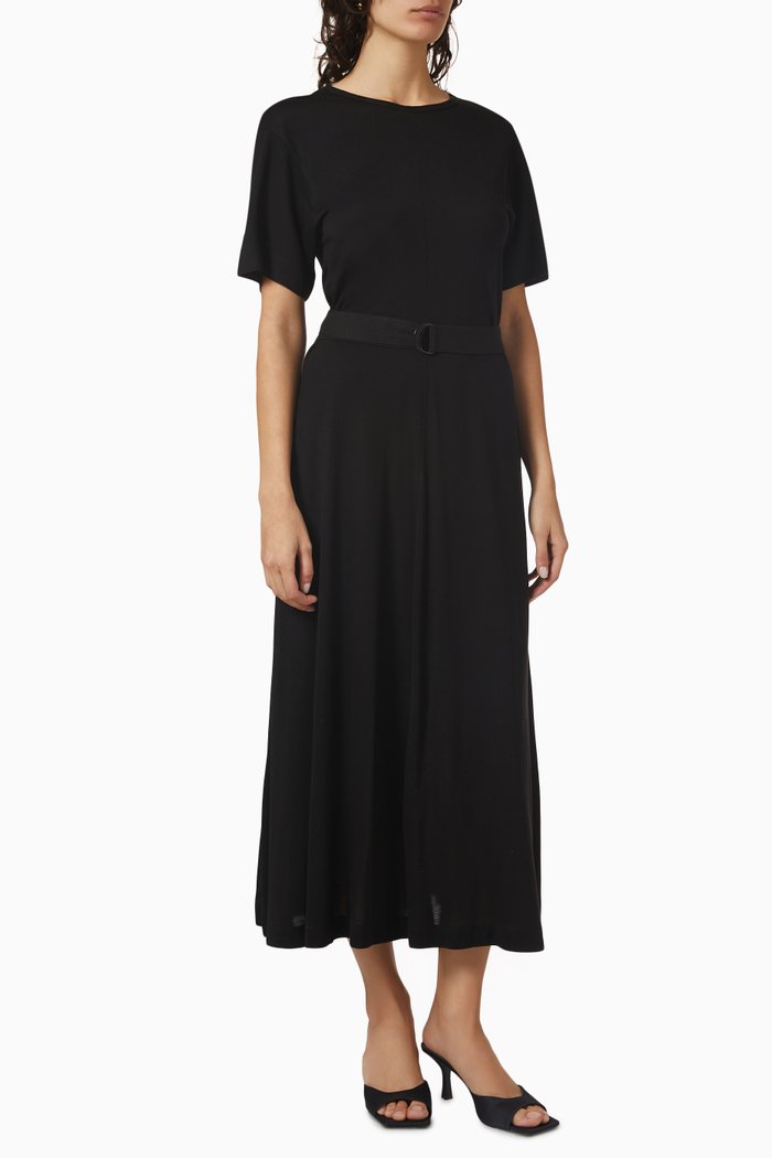 

Rose Belted Dress in Tencel™, Black