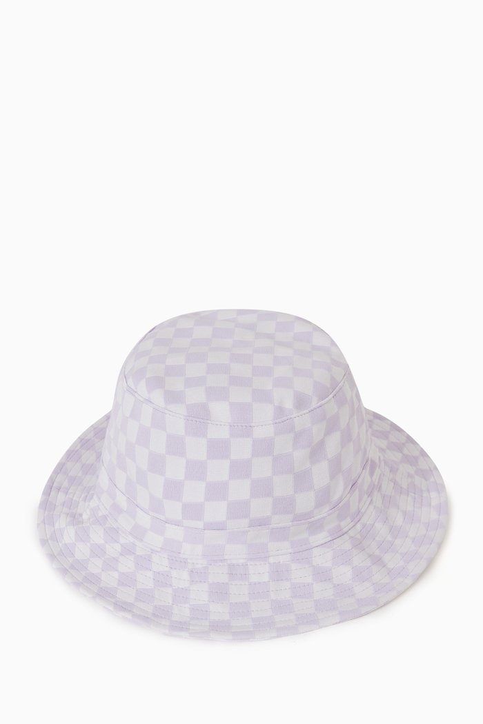 Jax Bucket Hat in Checkered Jacquard, Purple