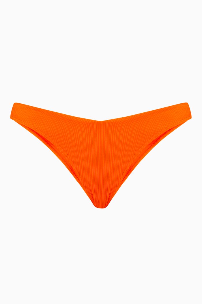 

Enzo Cheeky Bikini Bottoms in Plissé, Orange