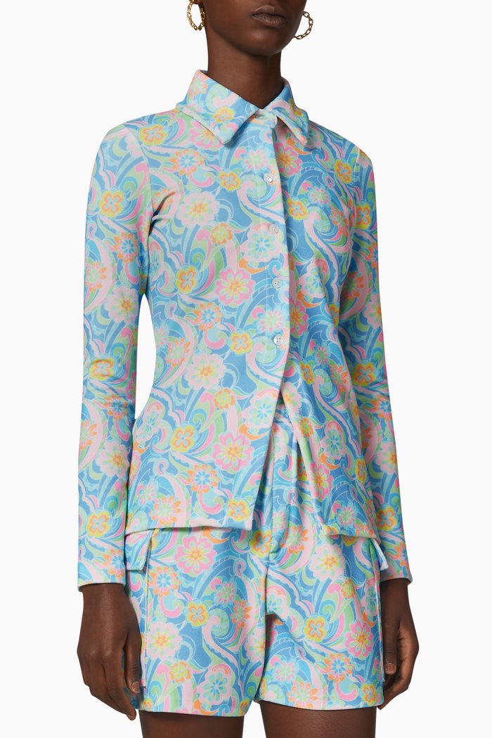 

Nova Button Shirt in Stretch Terry, Multicolour