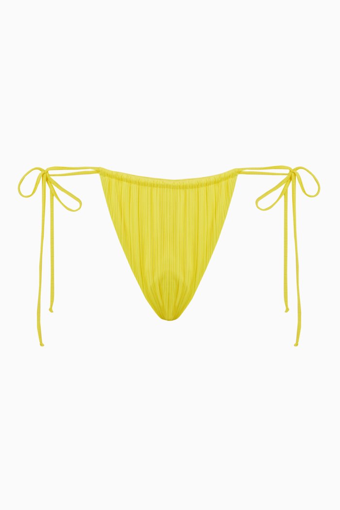 

Tia String Bikini Bottoms in Plissé, Yellow