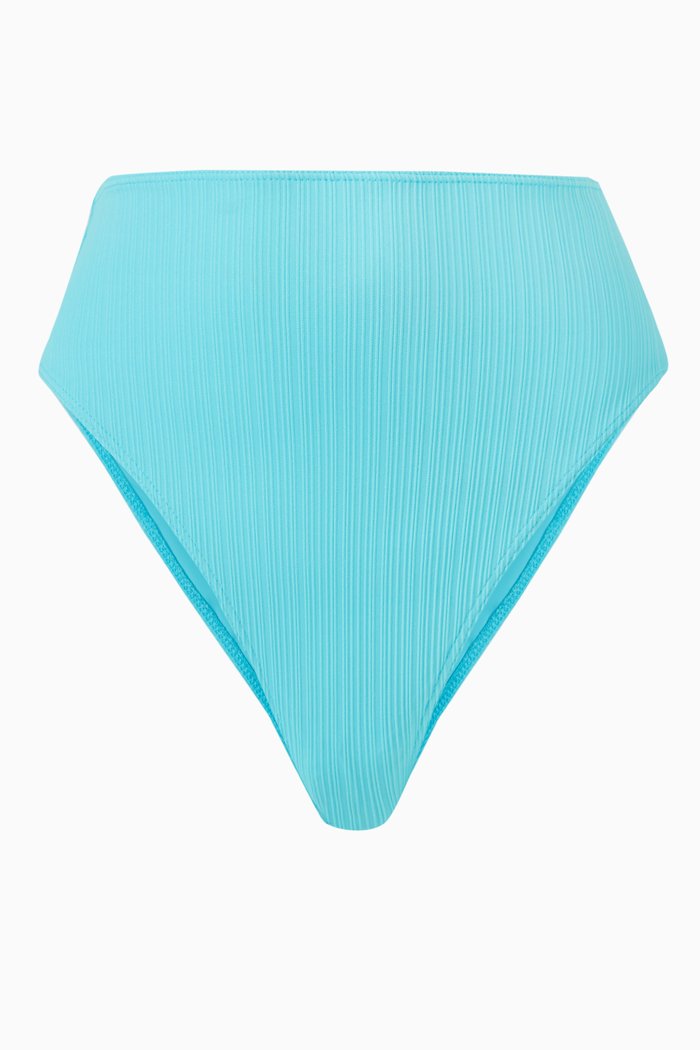 

Anne High Waist Bikini Bottoms in Plissé, Blue