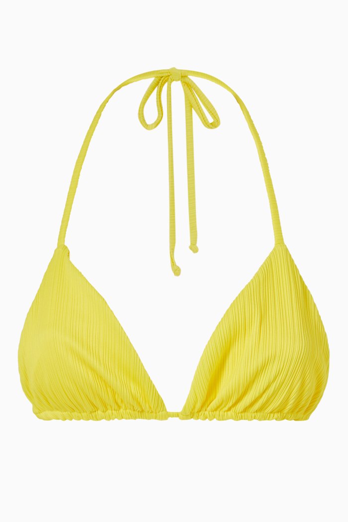 

Tia String Bikini Top in Plissé, Yellow