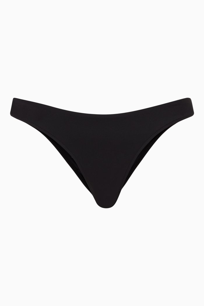 

Katarina Cheeky Bikini Bottoms in Stretch Nylon, Black