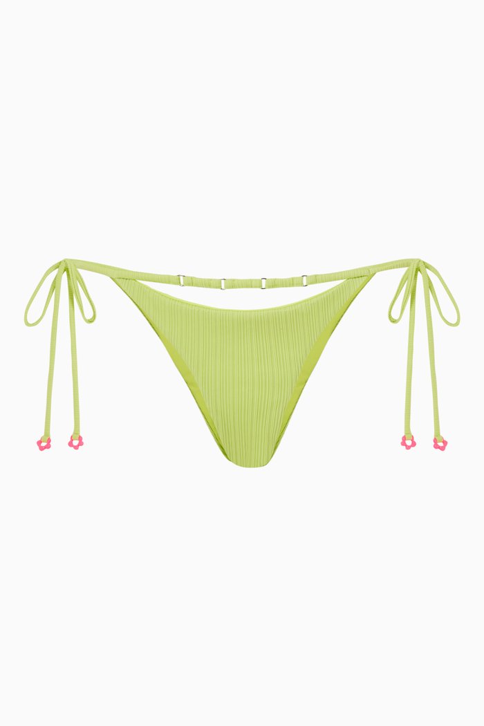 

Keira Cheeky Bikini Bottoms in Plissé, Green