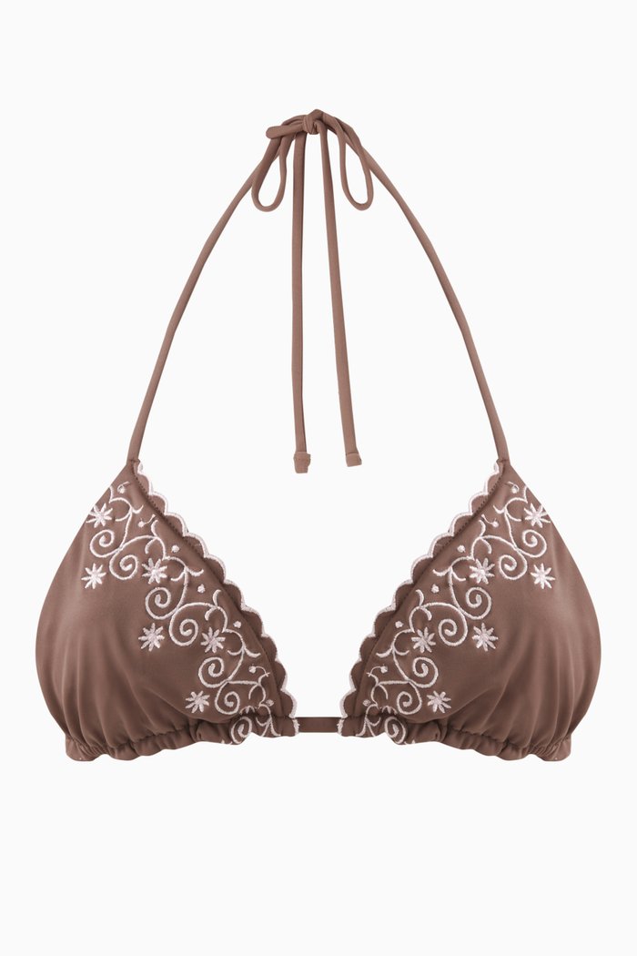 

x Sydney Sweeney Tia Triangle Bikini Top, Brown