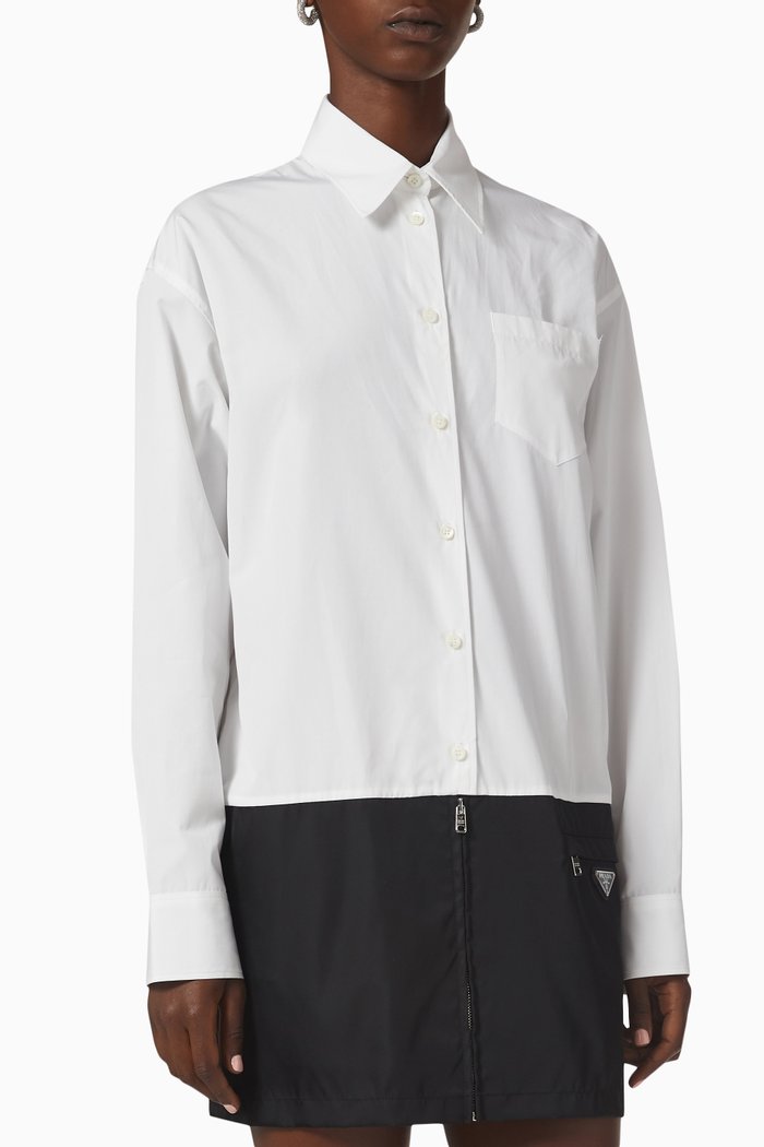 

Shirt Dress in Cotton Poplin & Twill, White