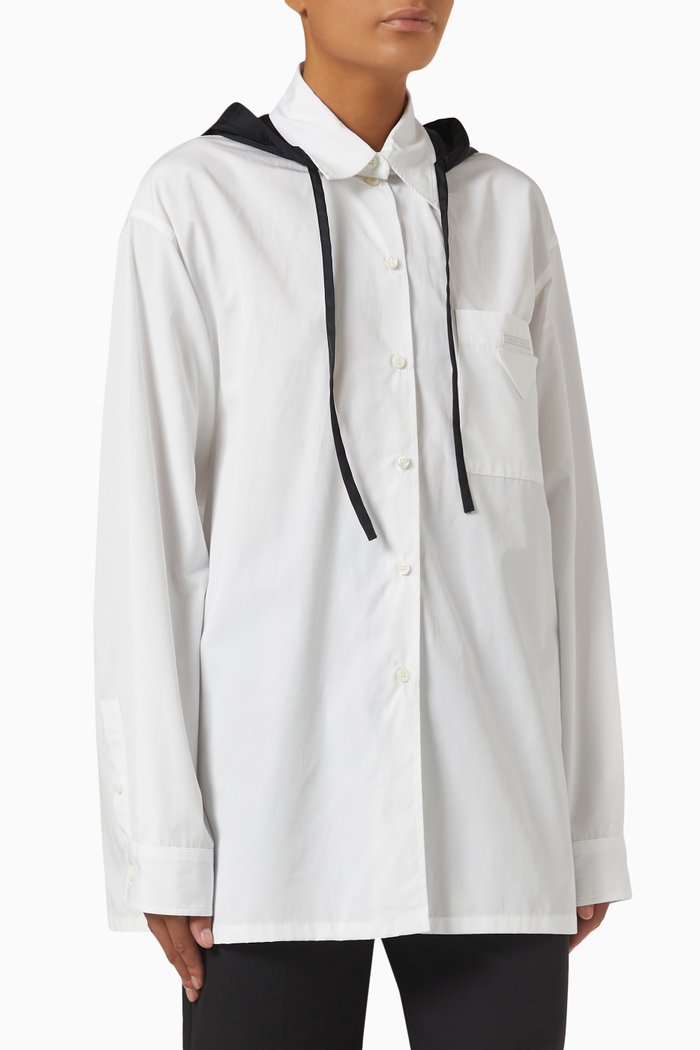 

Oversized Shirt in Cotton Poplin, White