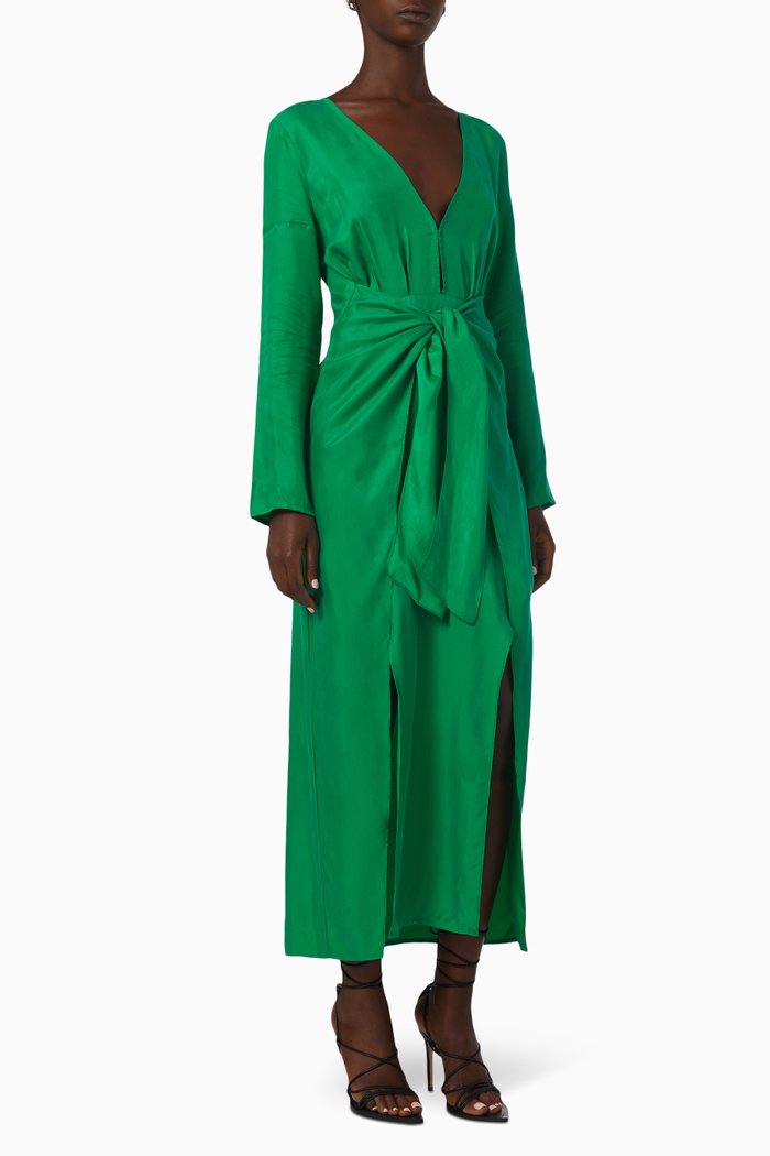 

Grace Wrap Midi Dress, Green