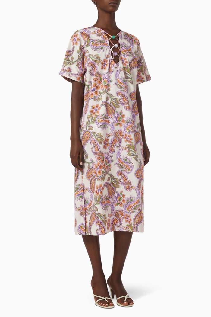 

Sienna Midi Kaftan in Cotton, White