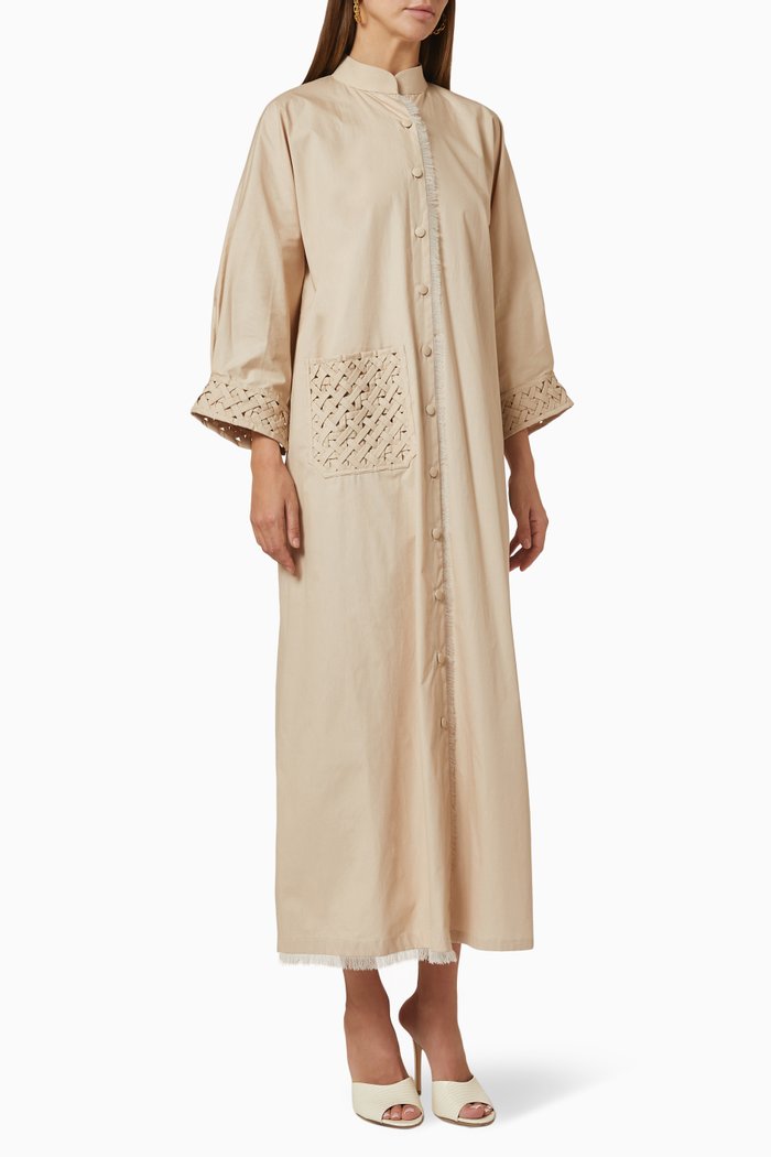 

Mandarin Collar Dress, Neutral