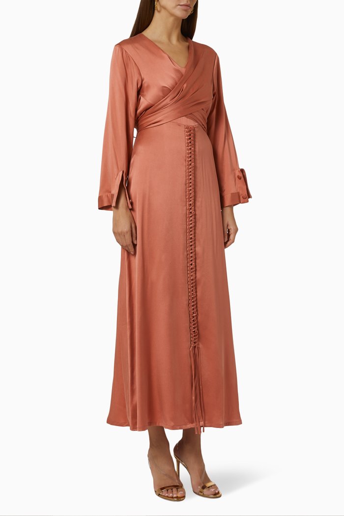 

Braided Wrap Dress, Orange