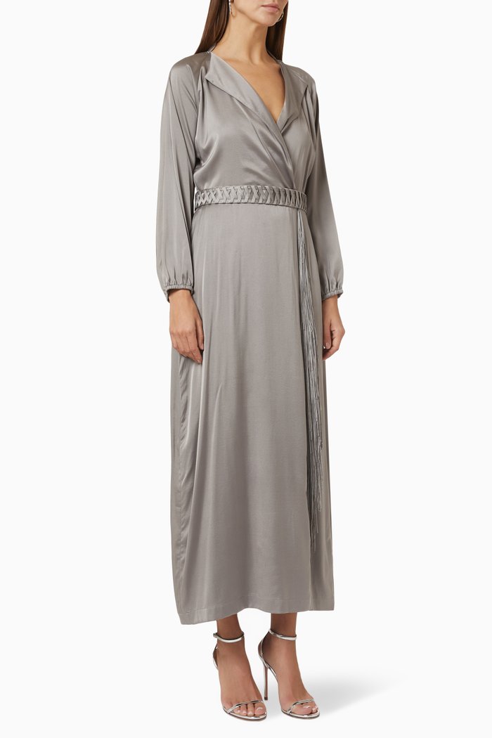 

Braided Belt Dress, Grey