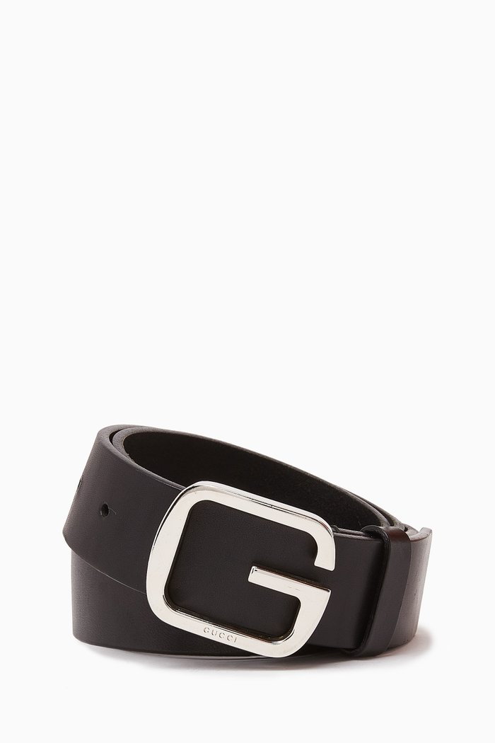 

Monogram G Belt in Leather, Black