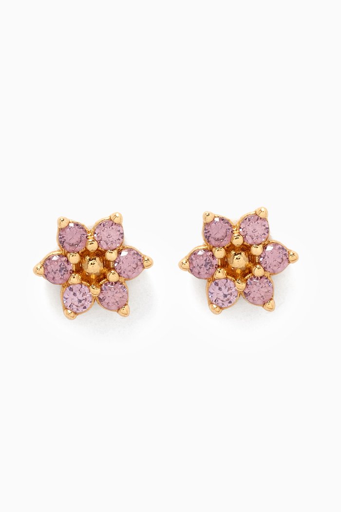 

Rose Peony Earrings in 18kt Gold-plated Sterling Silver, Pink