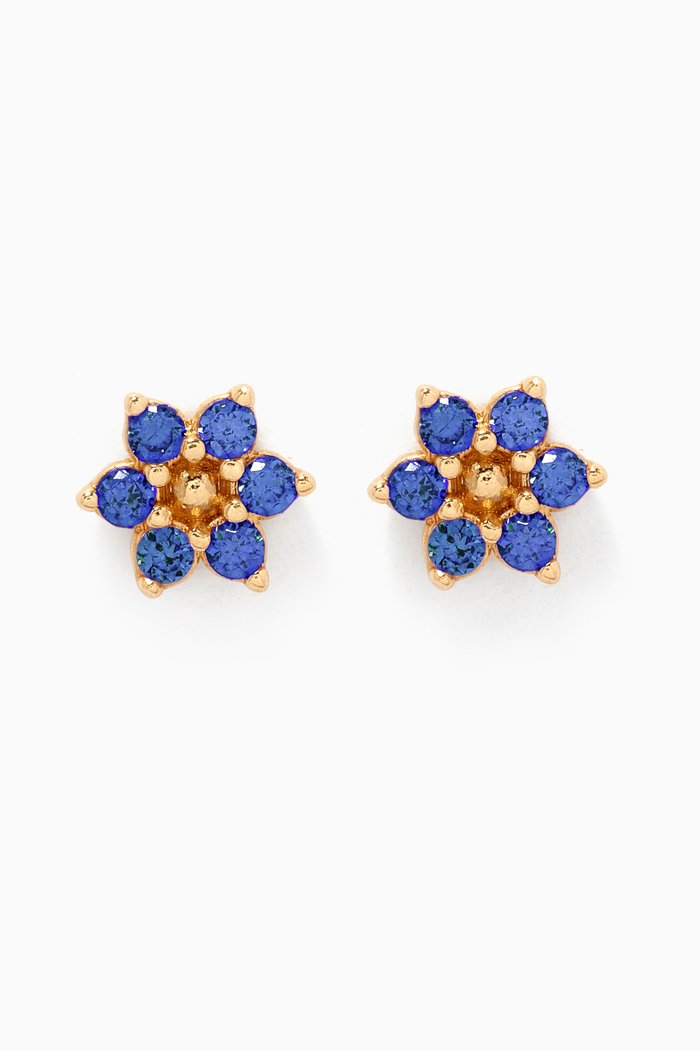 

Indigo Peony Earrings in 18kt Gold-plated Sterling Silver, Blue