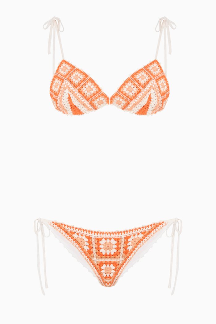 

Tuttino Crochet Bikini Set in Viscose Blend, Orange