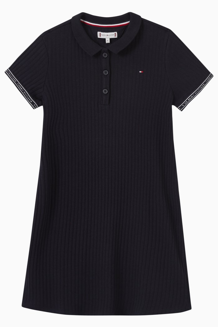 

Logo Knit Dress in Organic Cotton, Blue