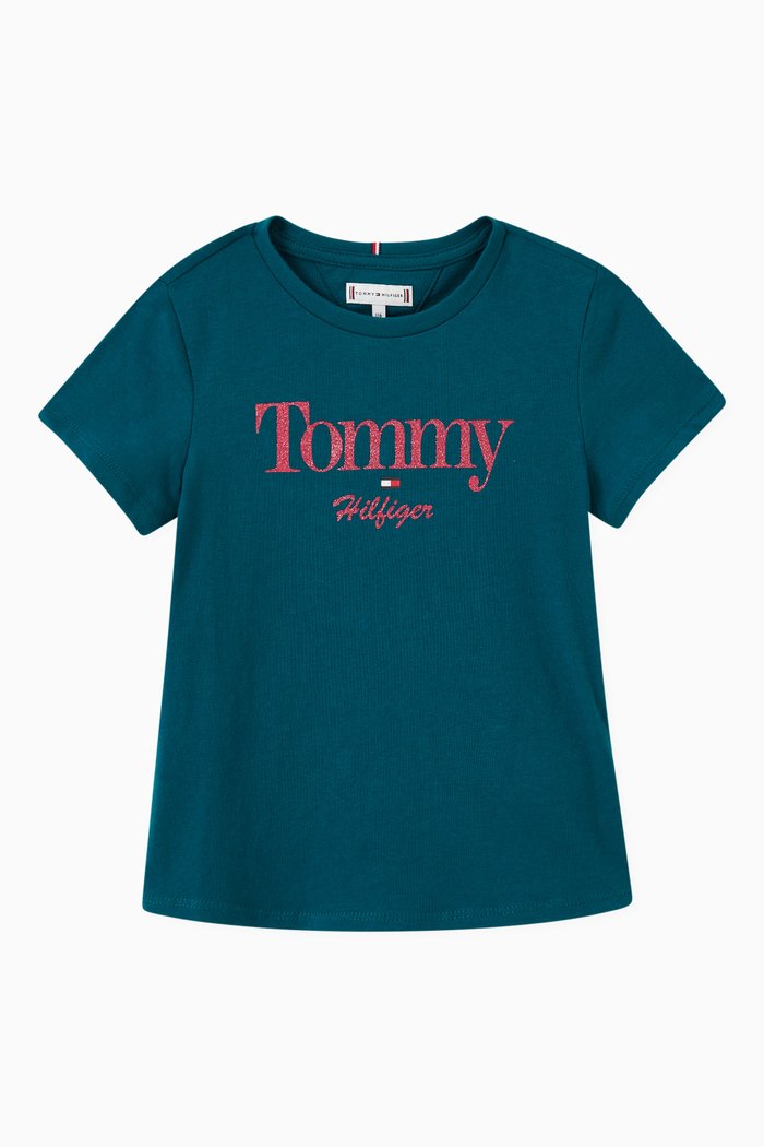 

Glitter Logo T-shirt in Cotton, Green