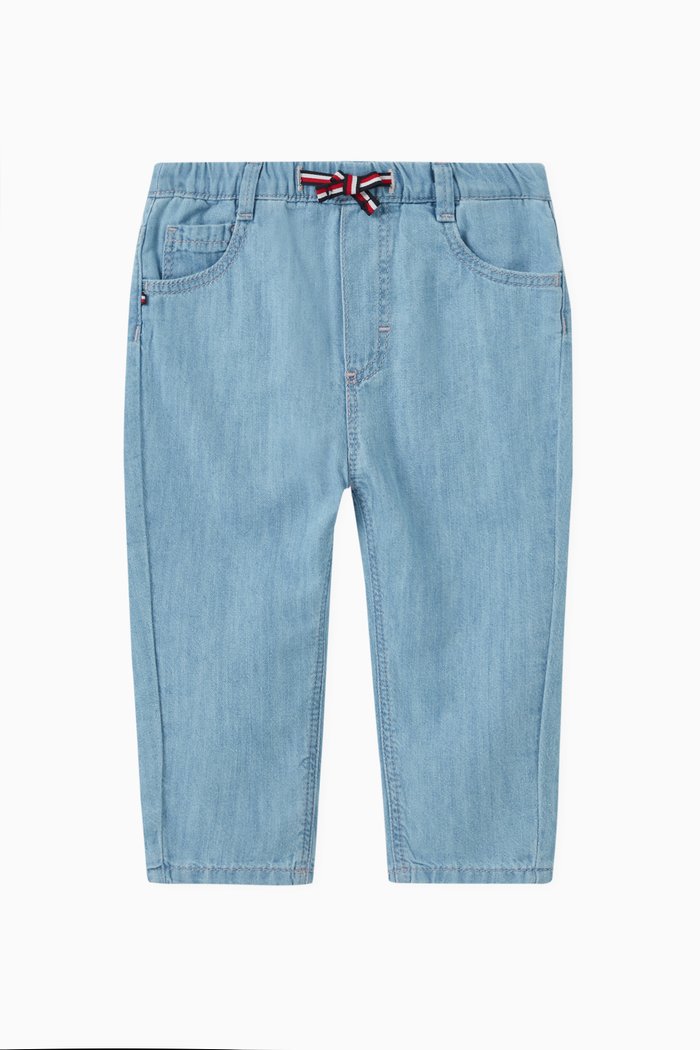 

Signature Drawstring Pants in Denim, Blue
