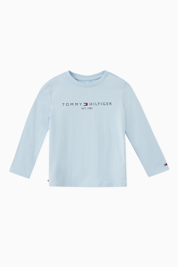 

Logo Long-sleeved T-shirt in Organic Cotton, Blue