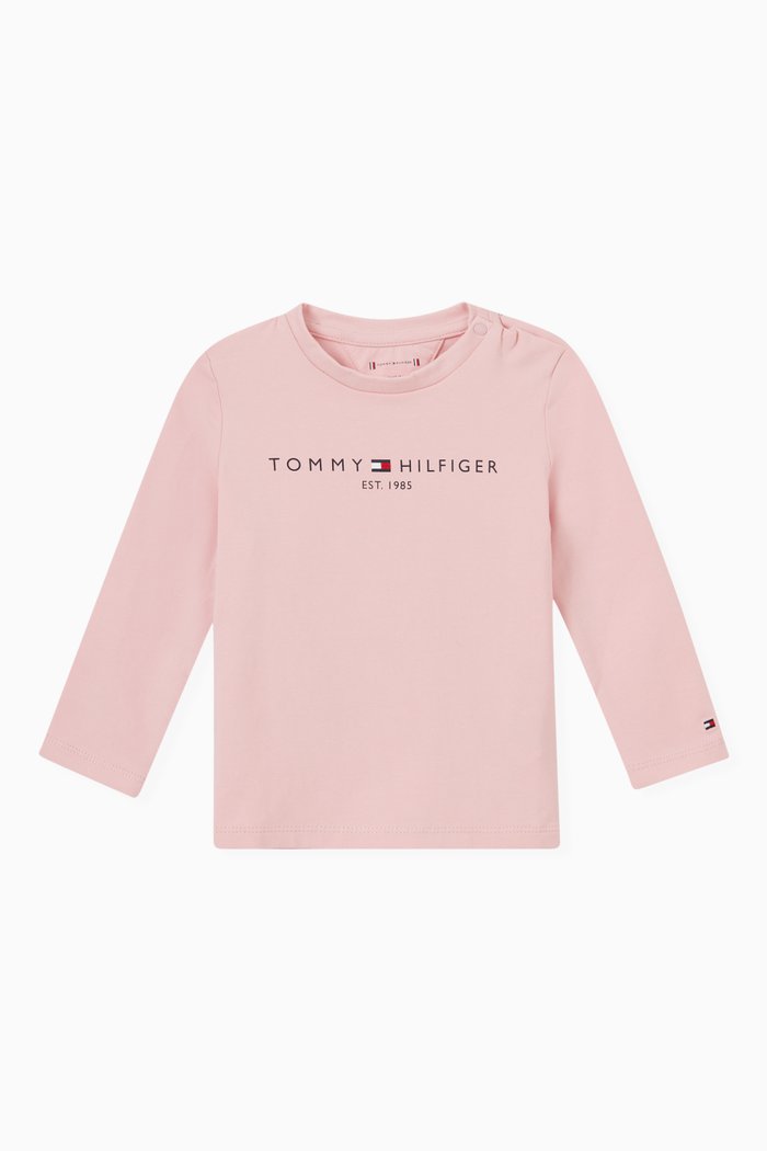 

Essentials Long-sleeved T-shirt in Organic Cotton, Pink