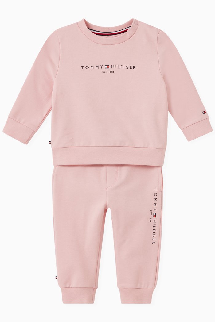 Essential Logo Tracksuit in Cotton, Pink