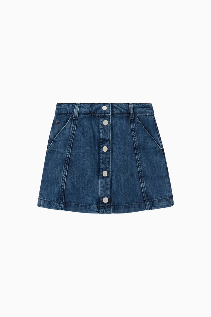 

Buttoned Skirt in Denim, Blue