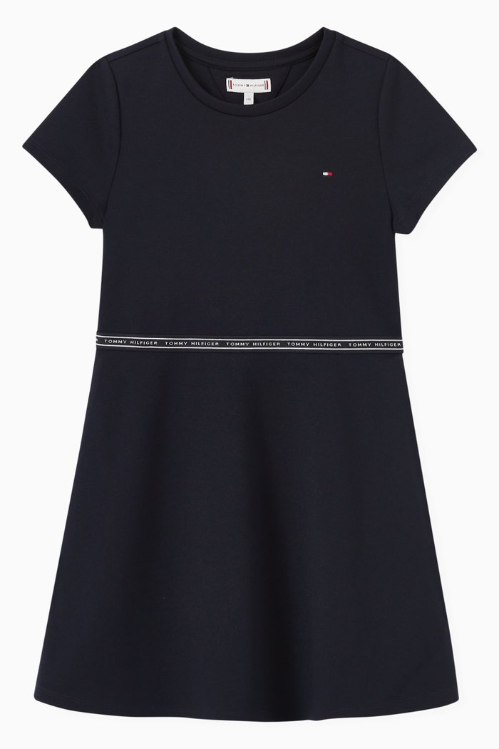 

Logo Tape Punto Skater Dress, Blue