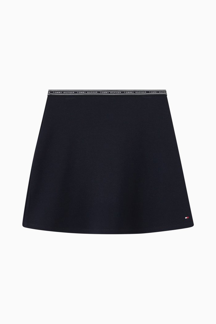 

Logo Tape Waistband Mini Skirt, Blue