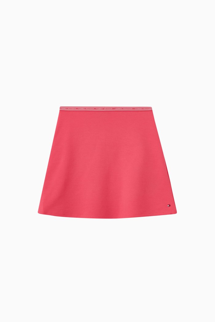 

Logo Tape Waistband Mini Skirt in Nylon, Pink