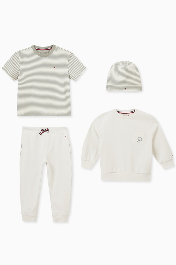 

Logo & Stripe Tracksuit Gift Set, White