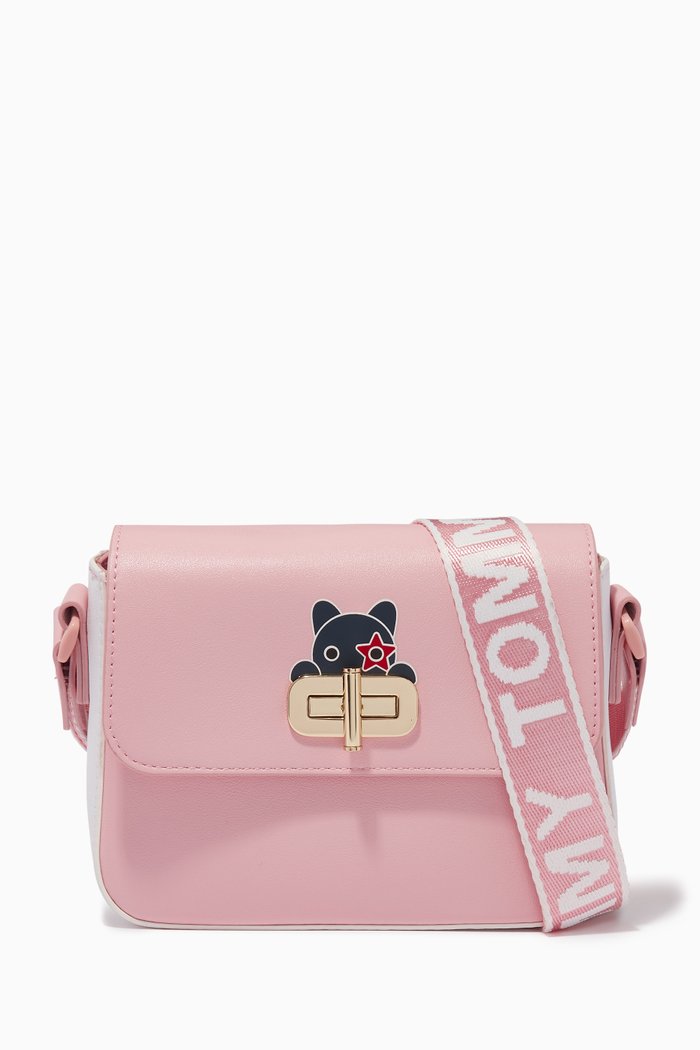 

Mini Me Mascot Bag in Faux Leather, Pink