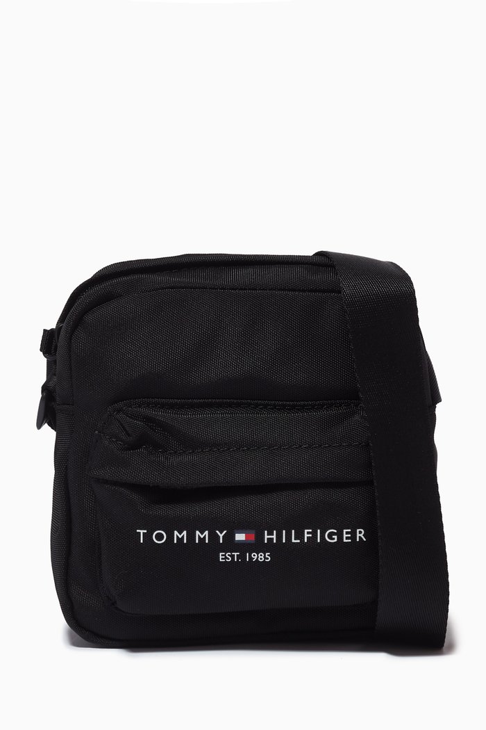 

TH Established Logo Crossover Bag in Recycled Canvas, Black