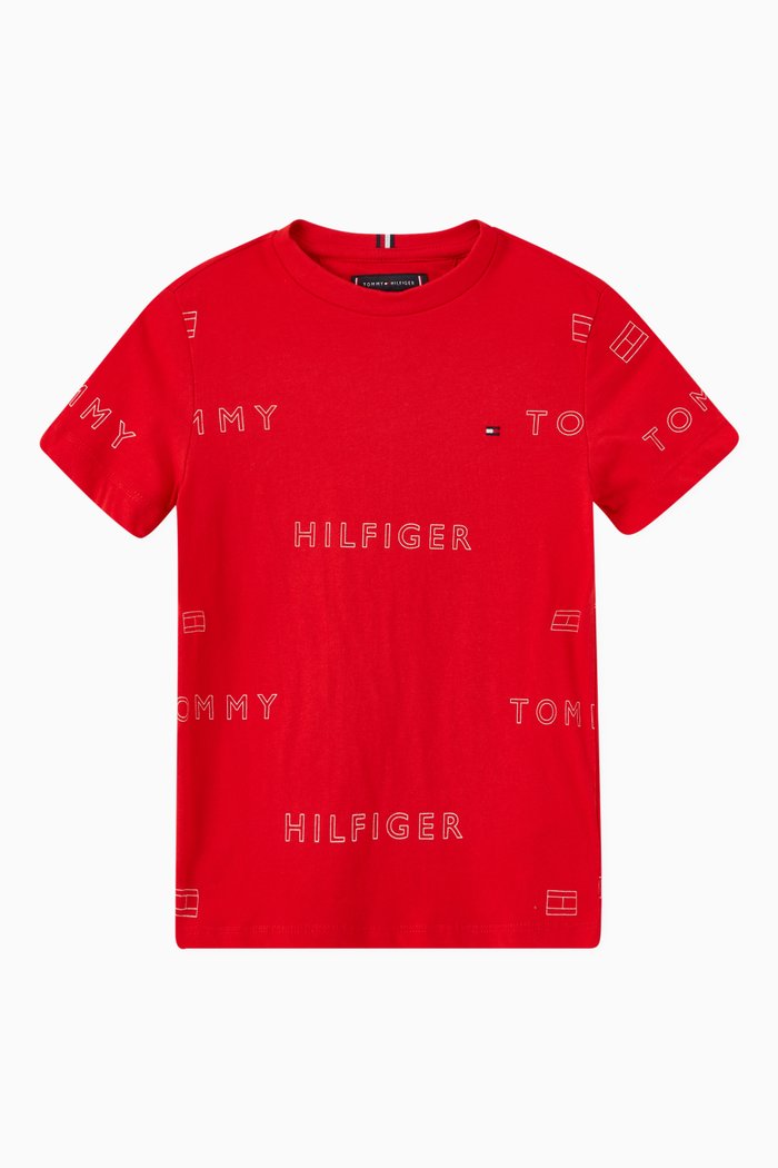 

All-Over Logo T-shirt in Cotton, Red