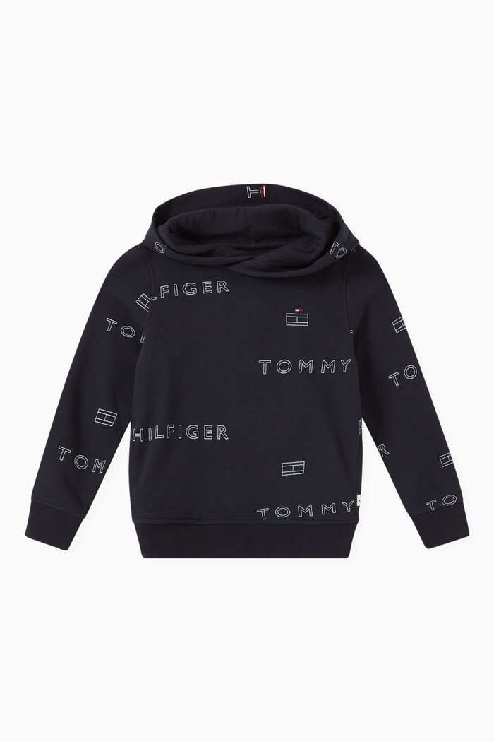 

Logo-print Hoodie in Cotton-blend, Blue