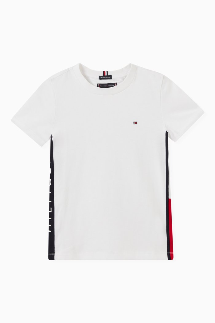 

Logo Tape T-Shirt in Organic Cotton, White